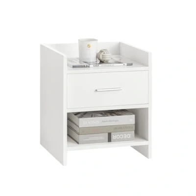 Imagen de SoBuy FBT66 W,ES Mesita de Noche para teléfono o lampara,Mesa Auxiliar con 1 cajón,38 * 35 45cm