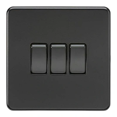Imagen de Knightsbridge SF4000MBB Interruptor 2 vías basculantes, Negro/Negro, Light Switch 3G
