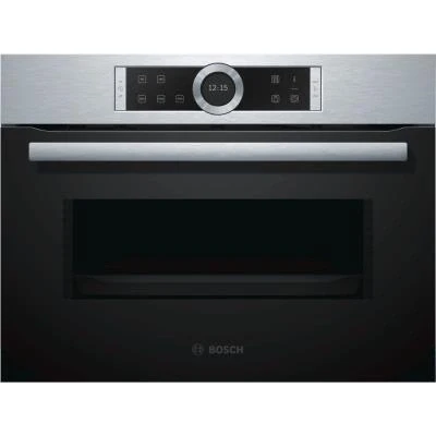 Imagen de Microondas Bosch CFA63GS1, 900W, Capacidad 36L, Acero inoxidable, integrable, Negro