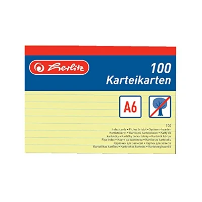 Imagen de Herlitz 1150614 ficha Amarillo 1 pieza(s) Fichas (Amarillo, 100 hojas, pieza(s))
