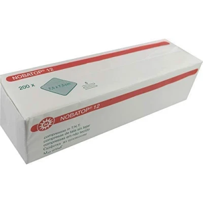 Imagen de NOBATOP 12 Compresas Tela de Vellón 200 Piezas 6 Capas 7.5 cm x
