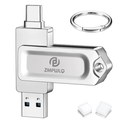 Imagen de PL ZMPWLQ Memoria USB para iPhone 15,Memoria Externa,Cle C &amp; 3.0 Pendrive,Almacenamiento Datos Flash Drive Memory Photo Stick Android OTG Tablet PC Mac Plateado (128, GB)