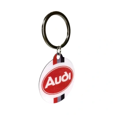 Imagen de Nostalgic Art Llavero Retro de 4 cm diámetro, con logotipo Audi, idea regalo para los fans metal, Diseño vintage, vintage., diámetro cm,