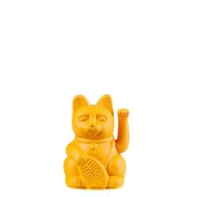 Imagen de Donkey Products Lucky Cat Mini Maneki Neko, Winky Cat, Charm Amarillo 9,8 cm