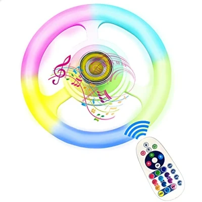 Imagen de EUROXANTY Lámpara de techo RGB Con Altavoz Lampara led musical bluetooth mando a distancia Conexión bombilla E27 E14 36W Amarillo