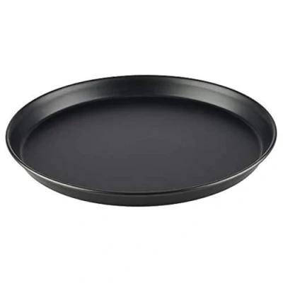 Imagen de APS Plato para pizza redondo Ø 28/26,3 x 2,5 cm bandeja de chapa azul, sin revestimiento, larga duración, hornear profesionalmente