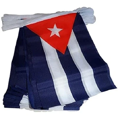 Imagen de GUIRNALDA 4 metros 20 BANDERAS de CUBA 15x10cm BANDERA CUBANA 10 x 15 cm BANDERINES AZ FLAG