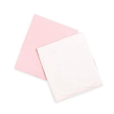 Imagen de Ti TIN Pack de 2 Sábanas Bajeras para Cuna o Maxicuna 100% Algodón Ajustables con Elásticos Bebé Unidades Blanco y Rosa 60 x 120 cm