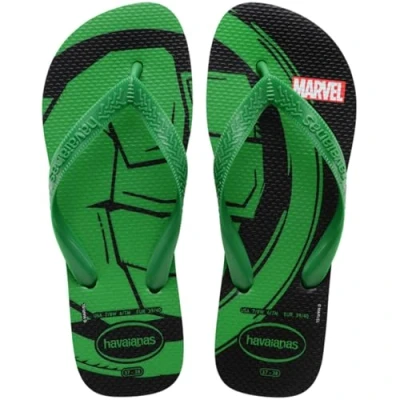 Imagen de Havaianas Top Marvel Logomania, Chanclas Unisex, Black/Patria Green, 39/40