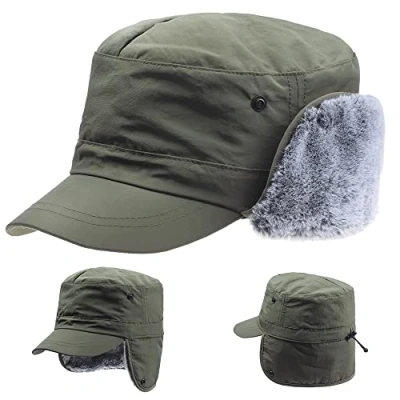 Imagen de Invierno Gorra cadete Militar cálido Trampero piloto Aviador Sombreros Orejeras Kent Orejas Visera esquí Caza Winter Cadet Trapper Hombre Hat