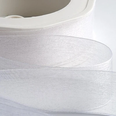 Imagen de Italian Options Rollo de cinta gasa organza, 38 mm x 20 m, color blanco