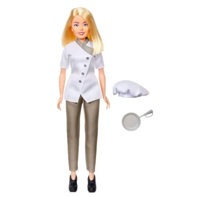 Imagen de MGA&#039;s Dream Ella I AM Muñeca de moda Panadera Juguete coleccionable 29 cm con sartén Incluye vestido y gorro chef Edad: 3+ años Aria