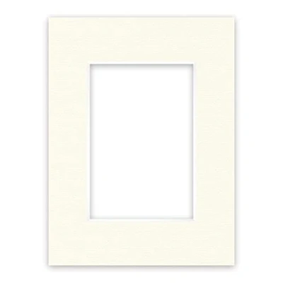 Imagen de nielsen Conservation Passepartout 1,5 mm, tamaño exterior 18x24 cm para cuadros 10x15 cm, blanco crema con estructura