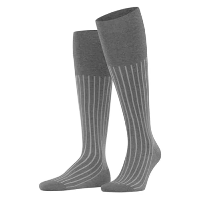 Imagen de FALKE Shadow M KH algodón largo estampado 1 par, Calcetines largos Hombre, Gris (Steel Melange 3164), 43 44