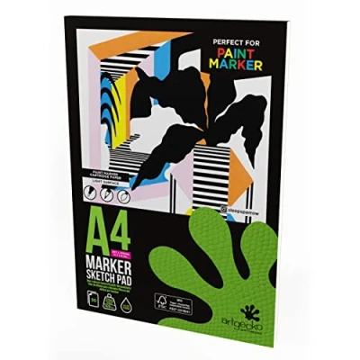 Imagen de Artgecko Pro Bloc de rotuladores (tamaño A4, 30 hojas, 250 g/m²), color blanco