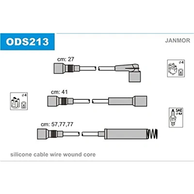 Imagen de JANMOR ODS213 Juego de Cables Encendido OPEL: Calibra A, Vectra A Berlina, Corsa TR