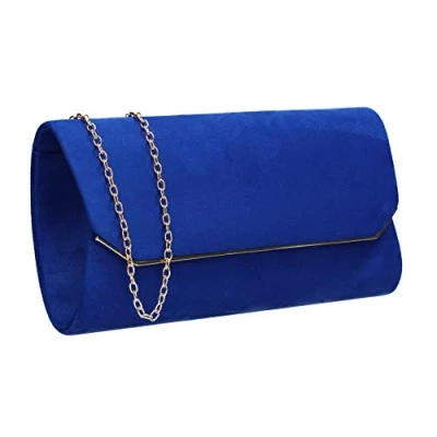 Imagen de SwankySwans Anny Suedette Flapover, Bolsa de Mano para Mujer, Azul Real, One Size