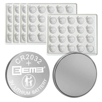 Imagen de EEMB 100 Paquete CR2032 Batería 3V de Litio Monedas Botón ECR2032 DL2032 LM2032 Adecuado para Control Remoto, Relojes, Calculadoras, Timbres, Equipos MéDicos, Llaveros