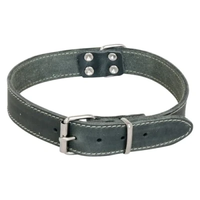 Imagen de JACK AND VANILLA, Collar para Perro, Modelo Piel Negrita, Color Gris, Tamaño 10 mm x 25 cm