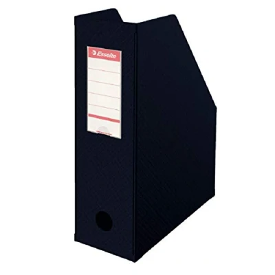 Imagen de Esselte, revistero PVC, parte trasera de 10 cm, A4, Negro, 56077