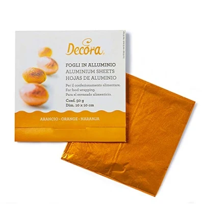 Imagen de Decora Naranja 0796208 150 Hojas Aluminio CM10X10 50 GR