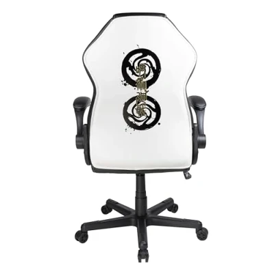 Imagen de Konix Jujutsu Kaisen Silla de Oficina Gaming Inclinación del Asiento 15 Altura Ajustable Cuero sintético Negro y Blanco
