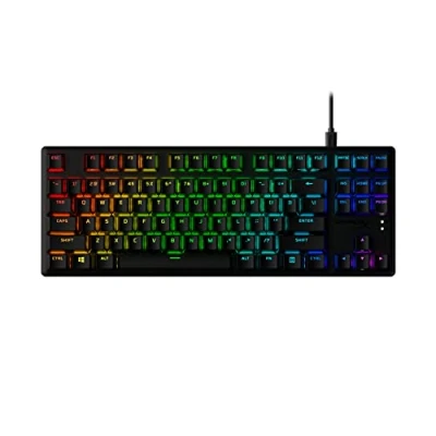Imagen de HyperX Alloy Origins Core PBT Teclado mecánico para Juegos TKL, Teclas PBT, iluminación RGB, Compacto, Cuerpo de Aluminio, Personalizable NGENUITY, Memoria integrada, Interruptor Rojo