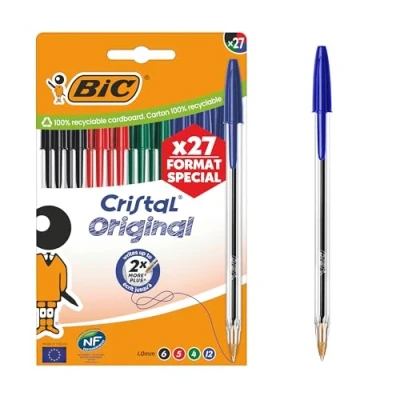 Imagen de BIC Cristal Original Bolígrafos de Punta Media (1,00 mm) Colores Tinta Surtidos, Caja Edición Especial 27