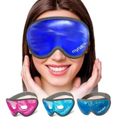 Imagen de Eccelente maschera gel riutilizzabile, sia calda che fredda, aiuta a lenire occhi gonfi, stanchi, mal di testa, postumi una sbornia, emicranie e occhiaie. (Gray)