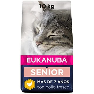 Imagen de Eukanuba Alimento seco para gatos de edad avanzada, rica en pollo fresco, 10 kg