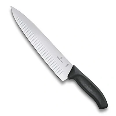 Imagen de Victorinox Swiss Classic Cuchillo de trinchar con filo alveolado, fabricado en acero inoxidable, apto para el lavavajillas y color negro