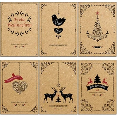 Imagen de 36 tarjetas de Navidad recicladas con diseño moderno