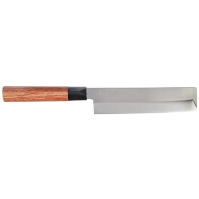 Imagen de KAI Seki Magoroku Redwood Usuba 17,0 cm longitud de la hoja acero inoxidable 1K6 con 57 (±1) HRC pulida alto brillo madera Pakka Red Wood hecho a mano en Japón