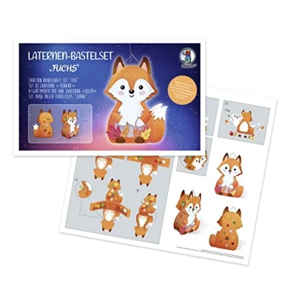 Imagen de URSUS 18740001F Juego de linternas Zorro, Completo para Hacer su Propia Linterna, Incluye Instrucciones, Ideal procesiones Festivas o como decoración otoñal