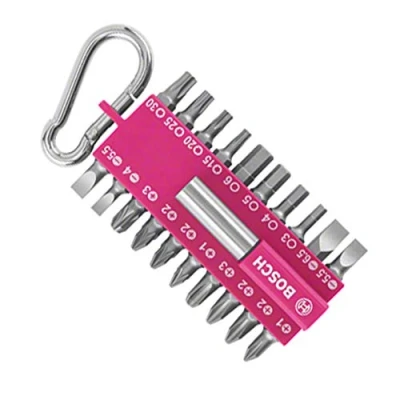 Imagen de Bosch Profesional Unisex adulto Set de puntas 21 piezas (con soporte universal, mosquetón, accesorio para destornilladores eléctricos), Rosa, One Size