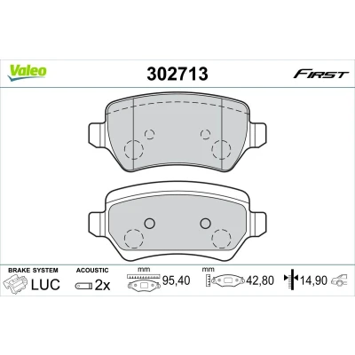 Imagen de VALEO 302713 Juego de pastillas freno Eje trasero con contacto avisador desgaste Chapa antichirridos KIA: cee‘d II Hatchback