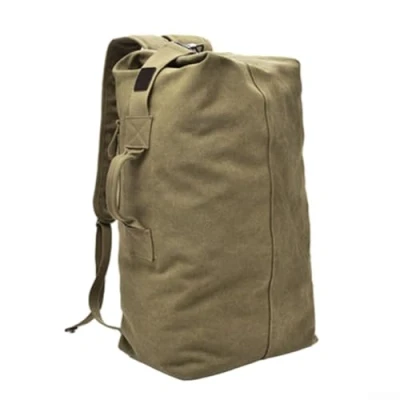 Imagen de Oceanlend bolsa de viaje gran capacidad, mochila lona con doble correa para viajes al aire libre, camping, senderismo, Khaki, B