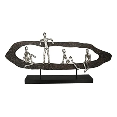Imagen de Casablanca modernes Design GILDE Figura Decorativa de Escultura (Madera, Aluminio, 75 cm), diseño Mejores Amigos