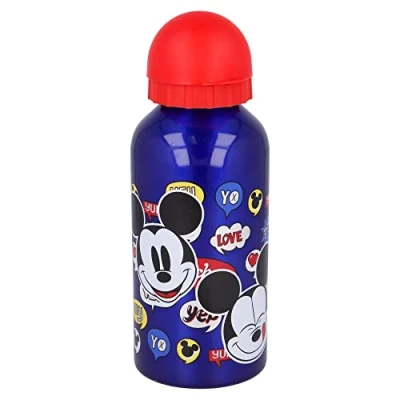 Imagen de Stor botella de aluminio para niños cantimplora infantil agua reutilizable 400 ml Mickey Mouse