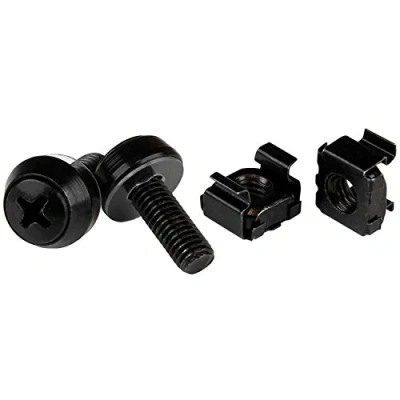 Imagen de StarTech.com Paquete de 50 Tornillos y Tuercas Enjauladas Cage Nuts M6x12mm para Armarios Rack Negro