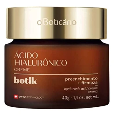 Imagen de O Boticário Botik Crema Facial con Ácido Hialurónico Relleno Arrugas, Aumenta Firmeza de la Piel y Suave Descansada, 40g