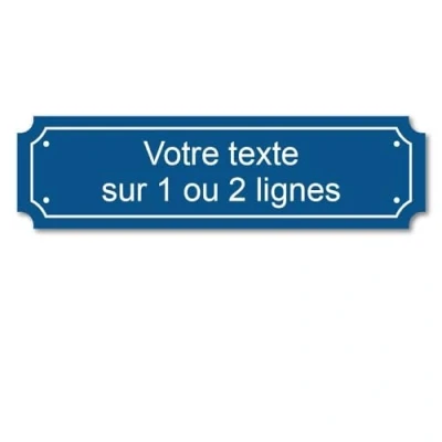 Imagen de Placa grabada personalizada 1 o 2 líneas 14,5 x 4 cm autoadhesiva Azul oscuro