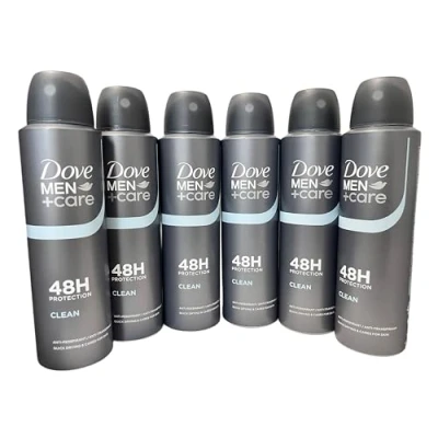 Imagen de Dove Men &amp; Care Desodorante en spray antitranspirante corporal Clean Comfort 6 x 150 ml
