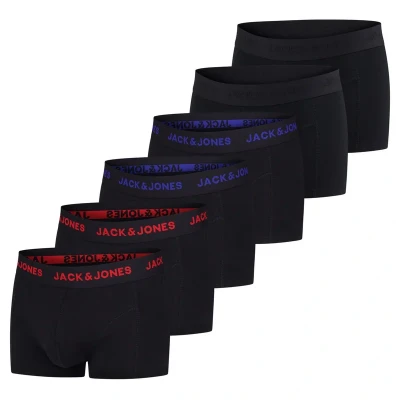 Imagen de JACK &amp; JONES Calzoncillos tipo bóxer para hombre, Paquete de 6 unidades, básicos, elásticos, ropa interior, retro, algodón, negro, rojo, verde, azul, gris, S, M, L, XL, XXL, XXXL, 7,
