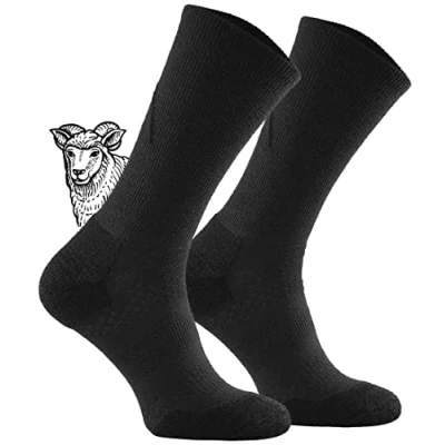 Imagen de TODO BP LIGHT Calcetines de senderismo lana merino para hombre, mujer, transpirables, antibacterianos, funcionales, exteriores, Negro , 39 42