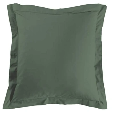 Imagen de douceur d&#039;Intérieur Funda de Almohada con Volante Plano, 63 x cm, Lisa, Verde