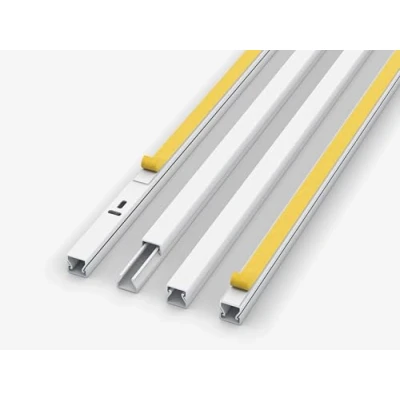 Imagen de Canaleta para cables de 1 m, color blanco, autoadhesivo, 1,5 x 100 cm / m pared, instalación eléctrica, conductos semicirculares cables, cubierta bandeja