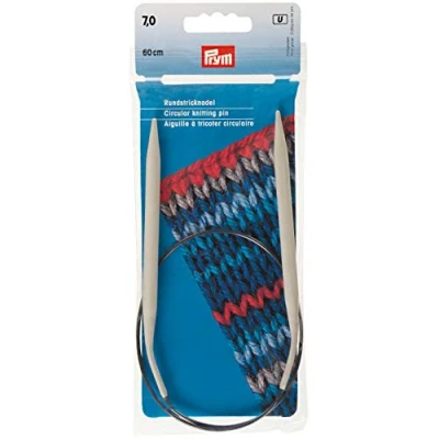 Imagen de Prym Rundstricknadeln ALU 60 cm 7,00 mm Grau Agujas Redondas, Aluminio, Gris, 7,0