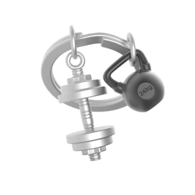 Imagen de METALMORPHOSE Llavero de metal 3D para culturismo, pasión deportiva, regalo hombre, mujer, plata, talla única, Moderno