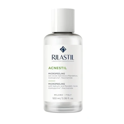 Imagen de Rilastil Acnestil Micropeeling, Exfoliante para Cara y Cuerpo, Combate el Acné sus Marcas, Reduce Imperfecciones, Con Ácido Salicílico Niacinamida, Apto Pieles Sensibles 100 ml